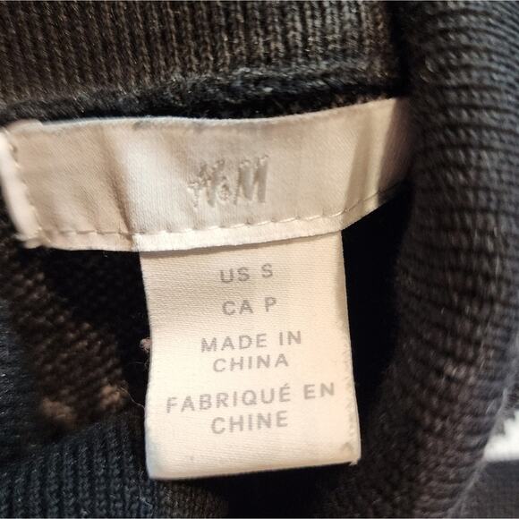 H&M Black & White Boxy Sweater Oversized  Turtle Neck Size S - Picture 6 of 7